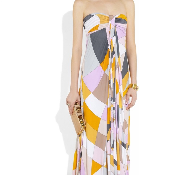 NWT $4200 Emilio Pucci ARCHIVIO Maxi LOGO Printed Evening Dress - Picture 16 of 16